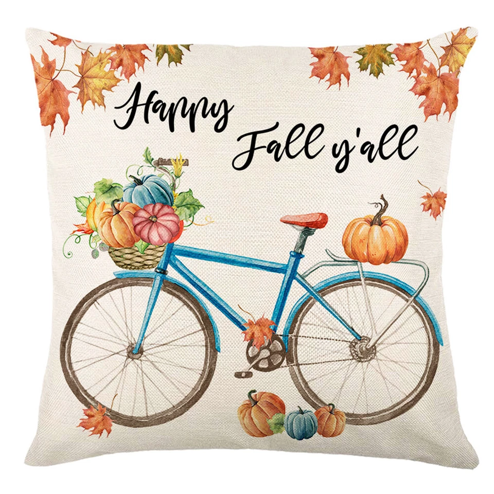 Fall Thanksgiving Pillow Covers 18x18 Set of 4 Autumn Pumpkin Throw Pillowcase - Image 2 of 4