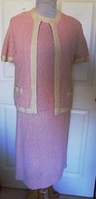 Vintage Pink Cream Knit Three Piece Suit Set Banff LTD B32