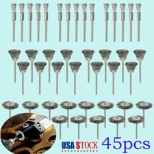 45pcs Wire Steel Brass Brushes Polishing Brush Wheels Set for Dremel Rotary Tool