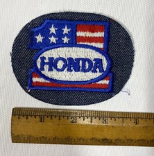 Vintage HONDA Patch Denim #1 Flag US Colors (td)