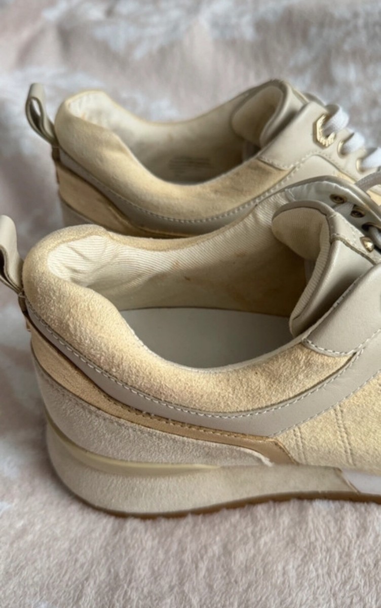 CARVELA Lina Low Top Trainers Flare Tan Beige Leather Size 5UK