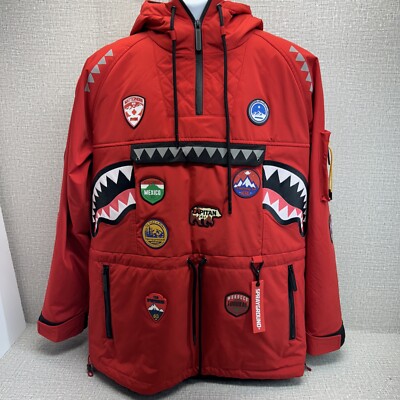 Sprayground Global Expedition Jacket Mens Small Red Limited Edition Streetwear