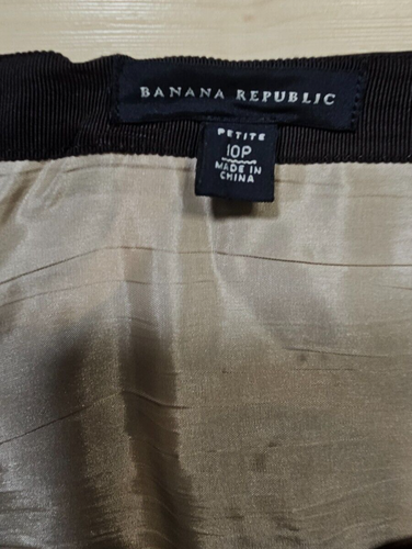 Banana Republic Womens Skirt Size 10 Petite Lining Zip Entry Silk Cotton Black - Picture 7 of 10