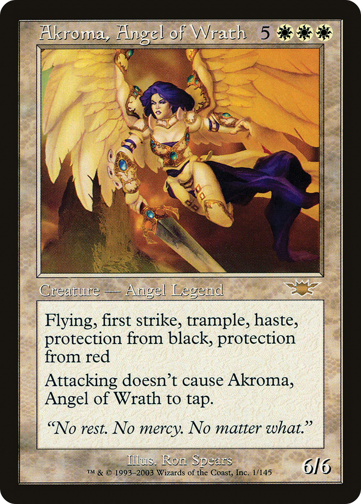 怒りの天使アクローマ　レギオン　英語版　４枚　MTG その1 Akroma, Angel of Wrath (x1) MTG Legions Excellent/Near Mint