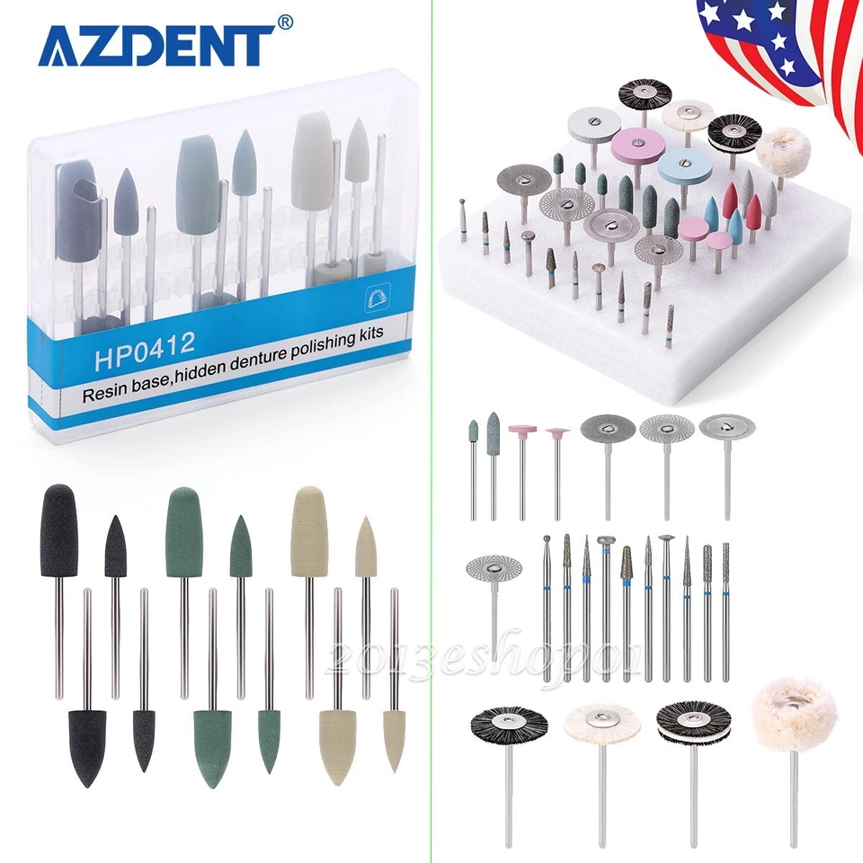 AZDENT Dental Silicone Resin Base Acrylic Polishing Bur Dental Lab Diamond Polishing