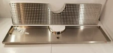 NEW Micro Matic DP-MET-T-24-Z, 24" Stainless Surface Mount Drain Tray with Drain