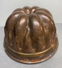 Antique Vintage Primitive Copper Tin Lined Food Cake Jelly Jello pudding Mold