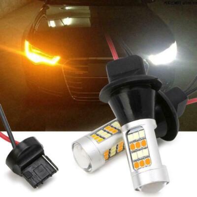 2 X T20 7440 42-LED 2835 50W Dual-Color Switchback LED DRL Blinker Licht Kit NEU