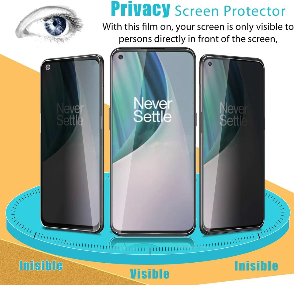 For OnePlus Nord 5 4 3 N30 N20 CE5 CE4 Tempered Glass Privacy Screen Protector - Image 2 of 4