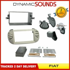 CT23FT14 For Fiat 500 Air Con 2007-2015, Car Double Din Fascia Plate Ivory