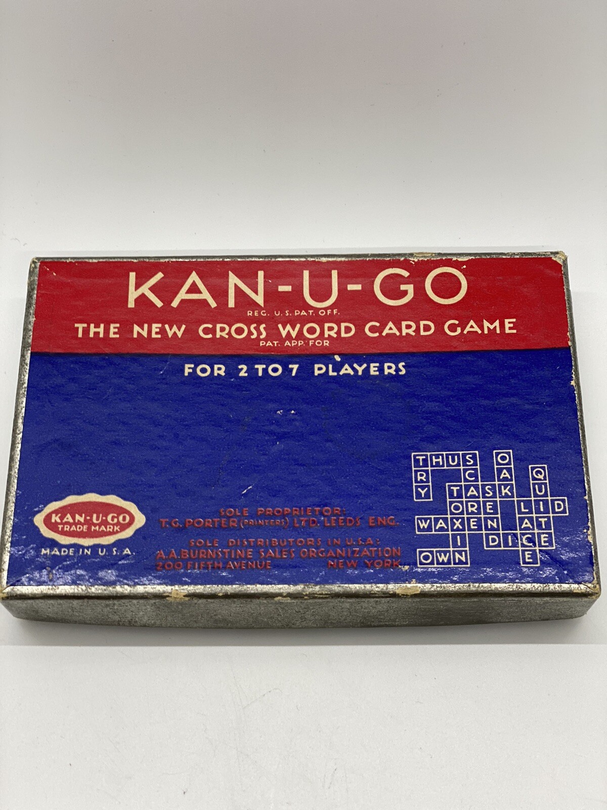 Vintage 1937's kan-u-go crossword card game with instructions and original  box | ebay
