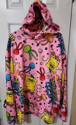 Men's Nickelodeon Spongebob Squarepants Jellyfish Jammin' Hoodie Pink Sz 2XL