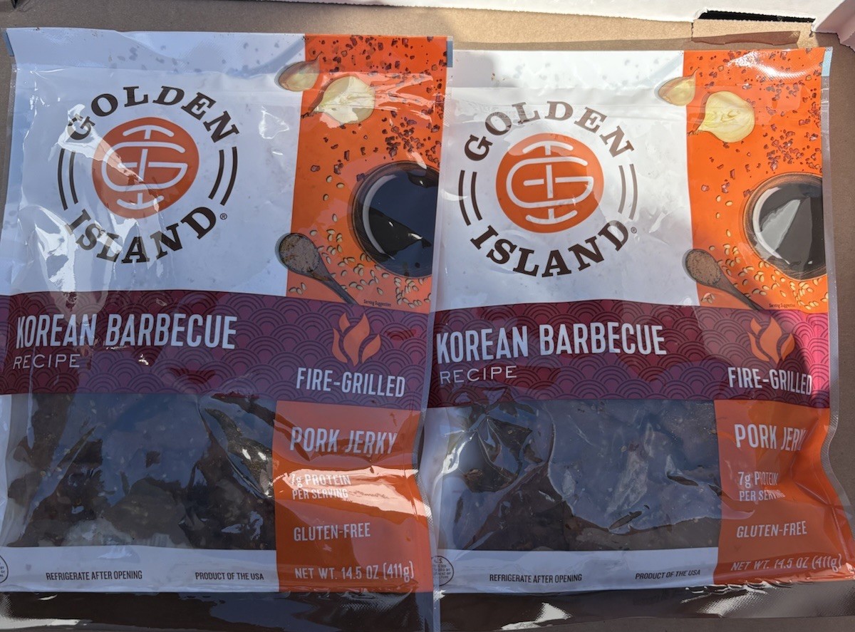 Golden Island Korean BBQ Pork Jerky 14.5 oz Each 2 Pack EXP 06/2027