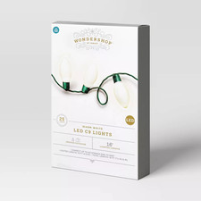 25ct LED C9 Classic Glow Indoor Outdoor Christmas String Lights with Green Wire