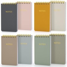 ZICOTO Aesthetic Pocket Notebooks Set Of 8 - Small 3x5 Spiral Modern Muted