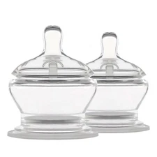 Stage 1 Slow Flow Anti-Colic Nipples 2-Pack 0+ Months 100% Soft Silicone Natu...