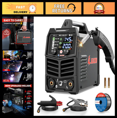145A MIG Welder 3-in-1 Multi-Process FLUX MIG/Lift TIG/ARC 110V Welding Machine