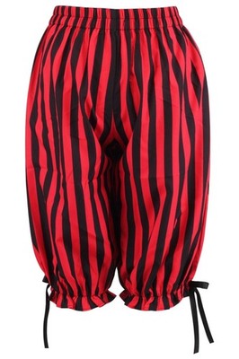 Daisy Corsets Black/Red Striped Crepe Long Bloomers