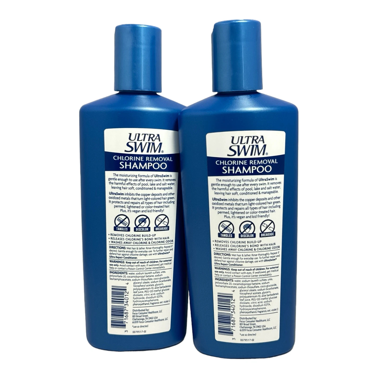 Ultra Swim Chlorine Removal Shampoo Moisturizing Formula 7fl.oz./207ml LOT OF 2