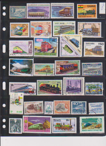 Trains Railroad  on Stamps Topical Collection