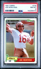1981 Topps Joe Montana #216 RC PSA 8