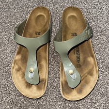 Birkenstock Gizeh GREEN PATENT  Womens  Toe Post Sandals size 40