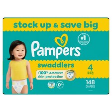 Pampers Swaddlers Soft Sensitive Skin Baby Diapers - Size 4 - 148ct