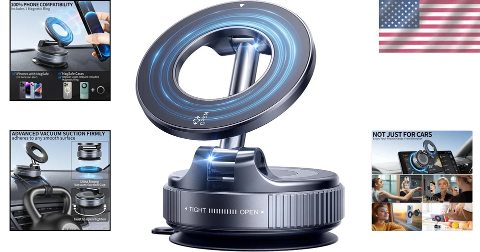2025 Upgraded Magnetic Phone Holder - 360° Adjustable Suction for Cars & More - Image 2 of 4