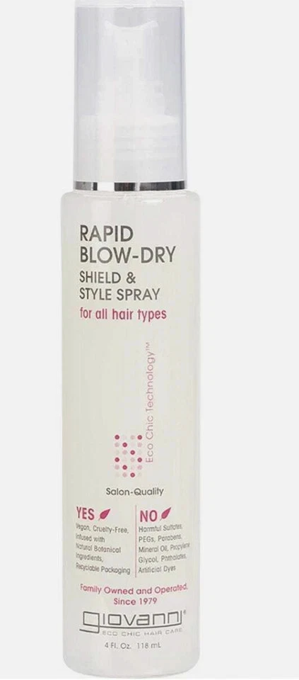 Protector y spray estilo secado rápido Giovanni para todo tipo de cabello 4 oz paquete de 2 Foto 2 de 3