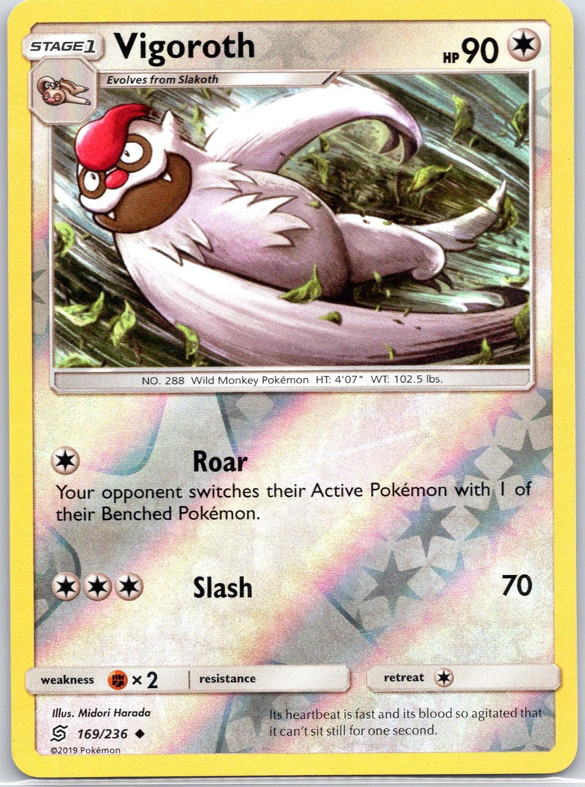 Vigoroth 169/236 Uncommon Unified Minds Pokemon Reverse Holo Lightly Played