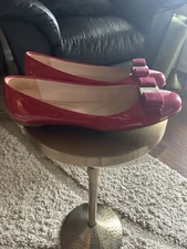 Ferragamo Varina Patent Leather flats In Fresia immaculate Size 8 1/2. B