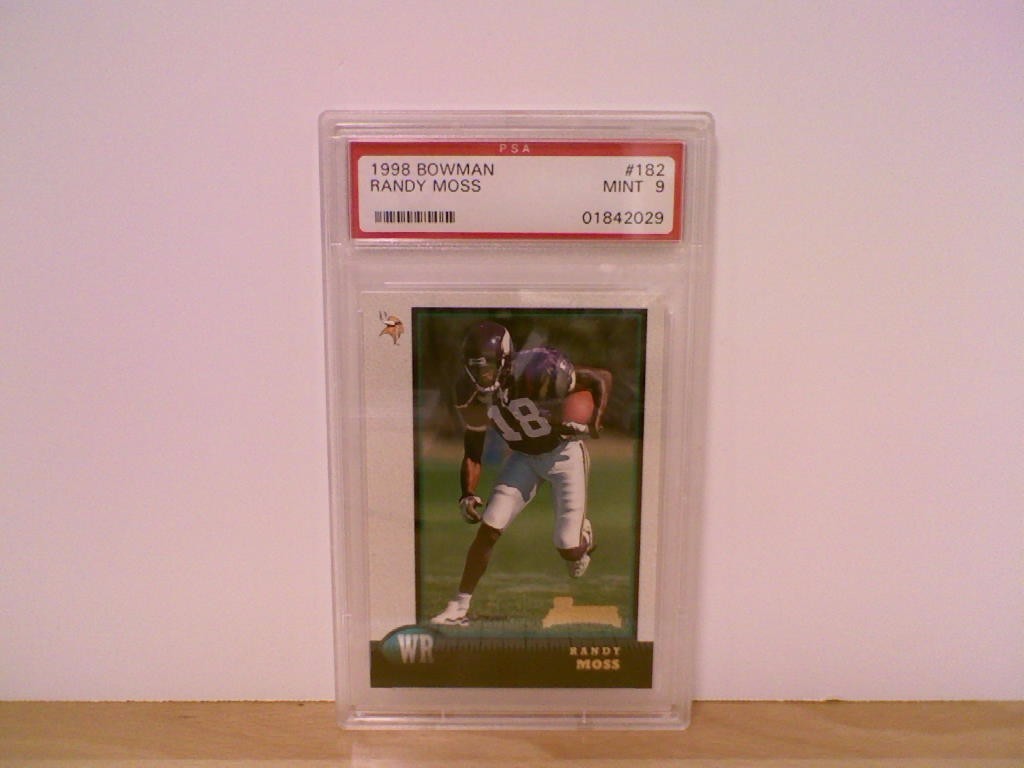 Randy Moss 1998 Bowman #182 RC Rookie Card Graded PSA 9 Mint HOF