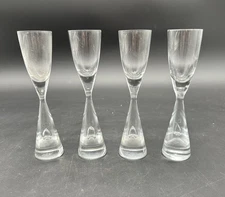 Vtg Set of 4 Holmegaard Bubble Teardrop Stem Schnapps Cordial Liqueur Glasses