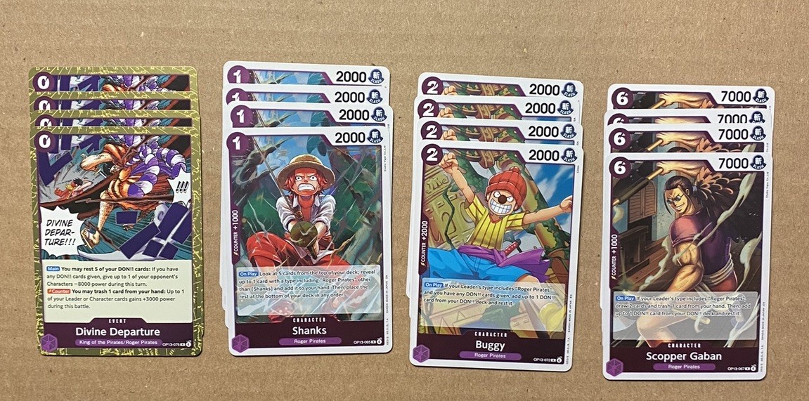 One Piece TCG: OP-13 COMPLETE Rare Playset Lot with 1 of Each