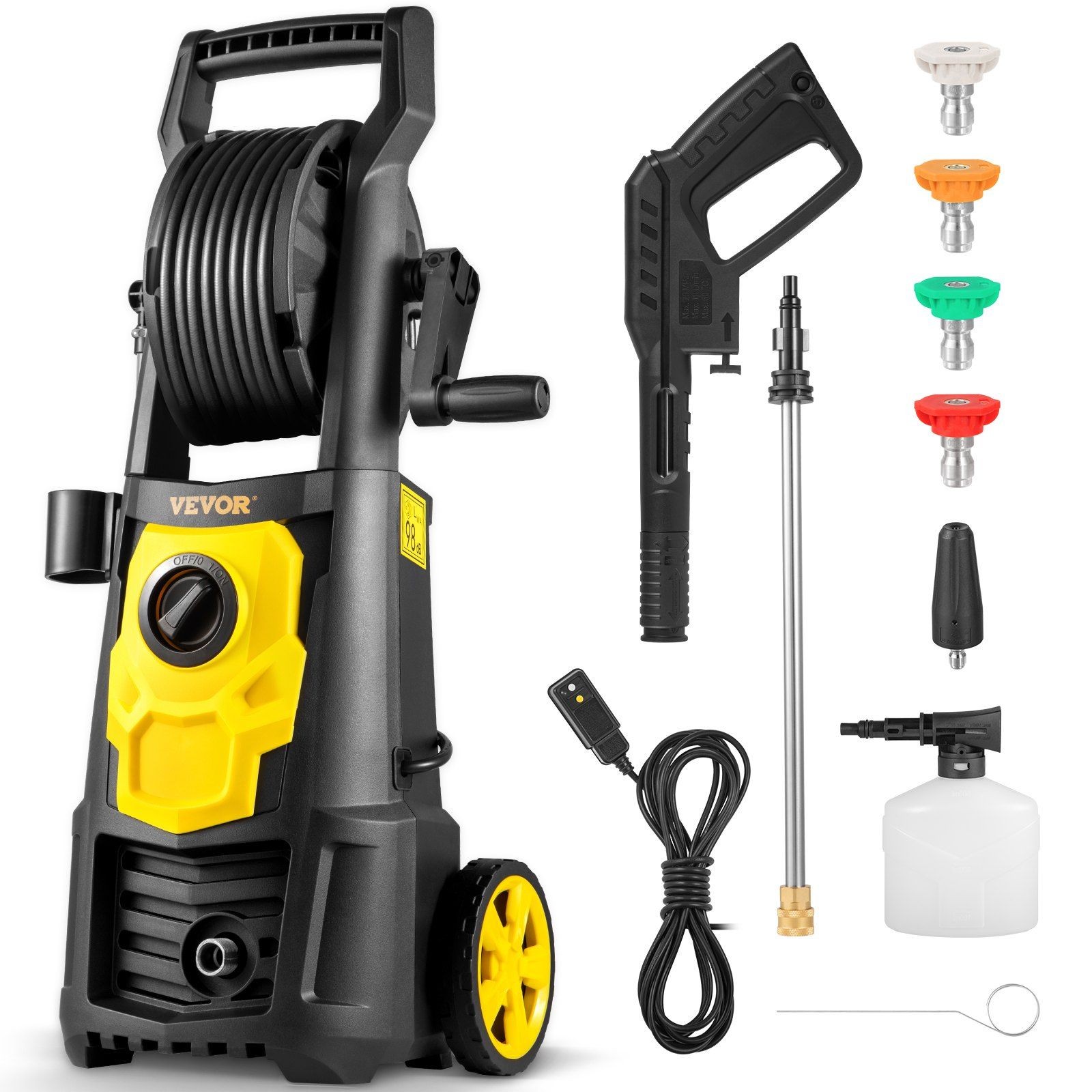 2000PSI 1.65GPM Power Washer with Ergonomic Grip Heavy-Duty 