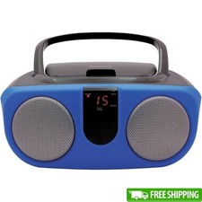 Stereo Speakers W/ CD Player AM FM Radio 2 Channel 1.2W RMS Aux Connectivity New