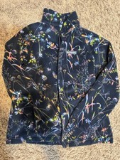 Columbia Girls Fleece Navy Blue Floral Jacket Size XL 18/20 Worn Once