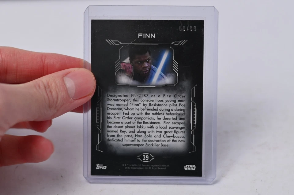 2017 Topps Star Wars Masterwork Finn #39 Silver Parallel 59/99 - Image 2 of 3