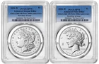 Pres 2026 W Morgan &Peace Silver Dollar Enhanced Liberty Bell PCGS SP70 FDI #1