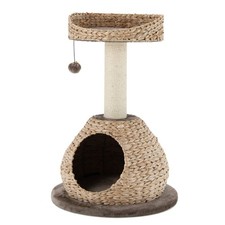 Costway 28" Hand-Made Cat Tree Tower Natural Bowl Shaped w/Perch