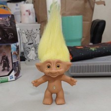 TNT Treasure Trolls Nude Troll Doll 4in Blonde Straight Hair Brown Eyes 1998