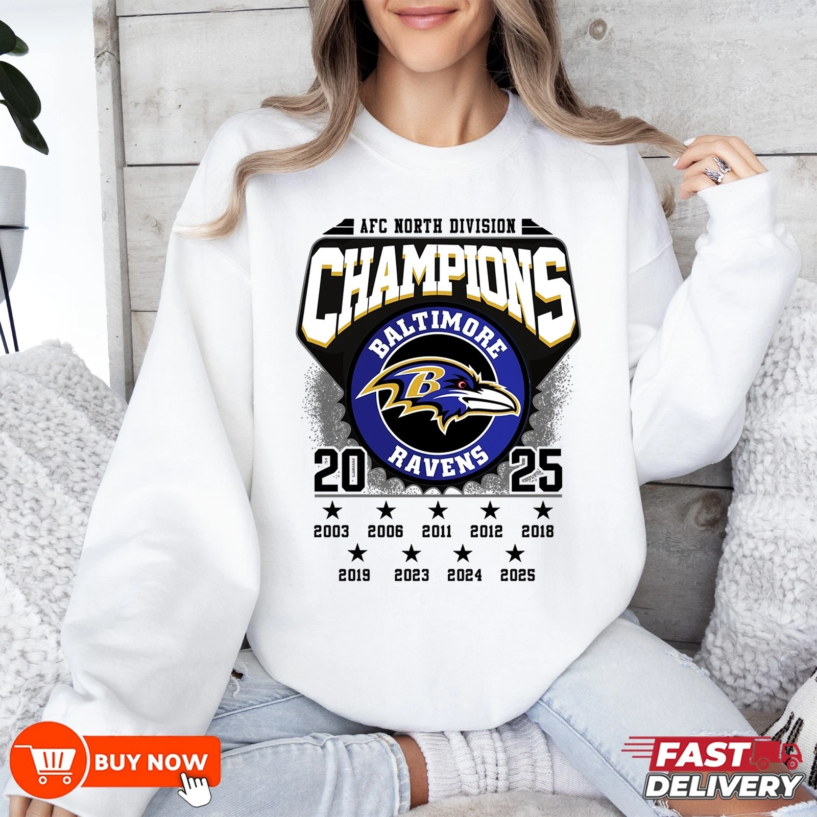 Baltimore Ravens 2025 AFC North Division Champions Sweatshirt