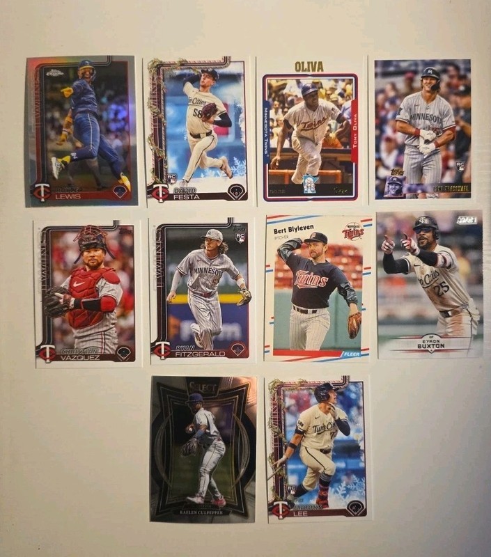 MLB Minnesota Twins Card Lot Of 10 - Lewis, Festa, Oliva, Keaschall, Vazquez