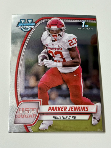 2024 Bowman University Chrome #141 Parker Jenkins Houston Cougars - Foto 1 di 2