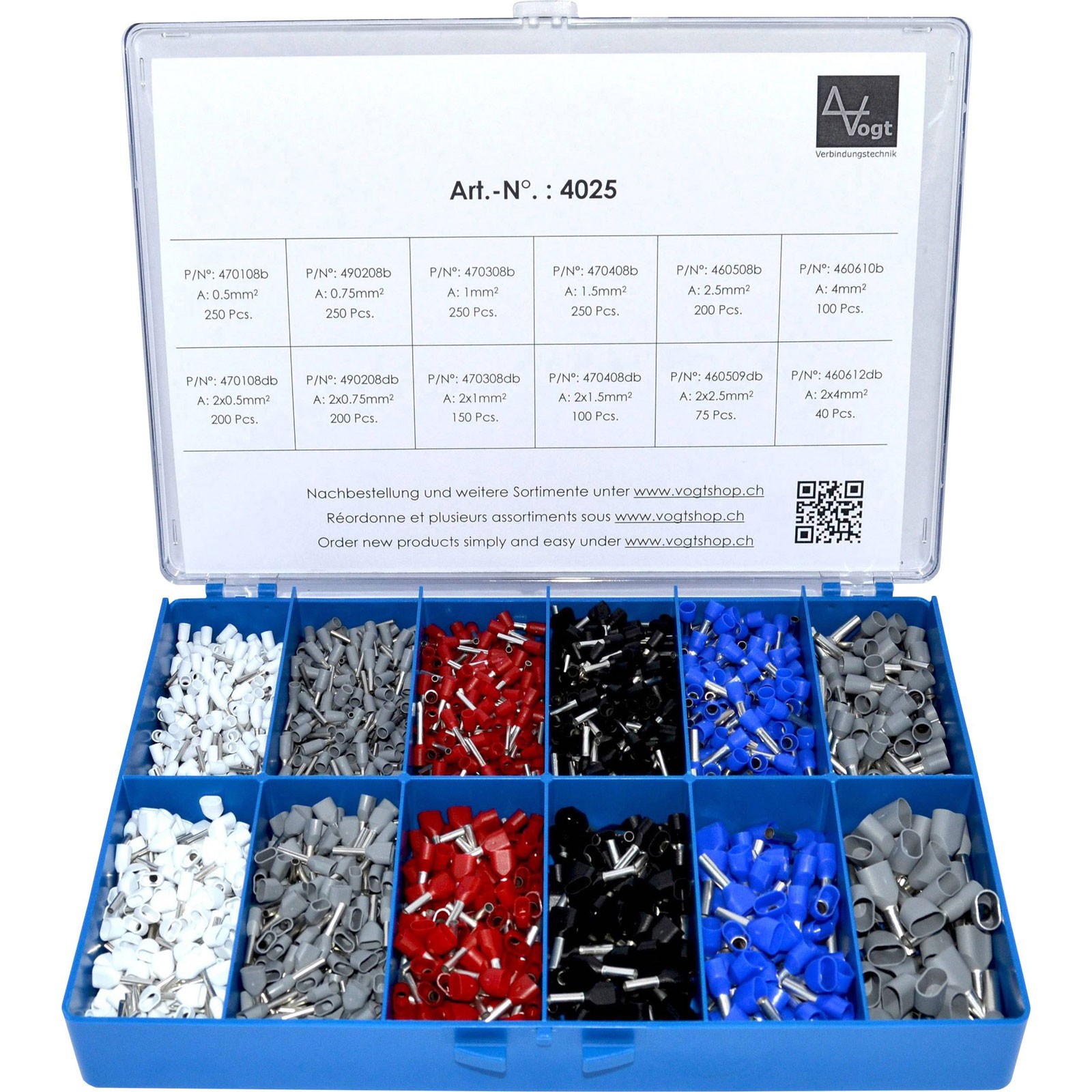 Vogt Verbindungstechnik Ferrule set 0.5-4mm² 2065pcs assorted colours