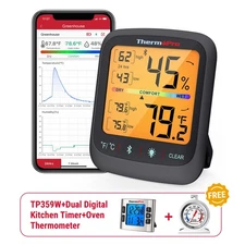 ThermoPro TP359W Indoor Thermometer Temperature Humidity Monitor Hygrometer gift