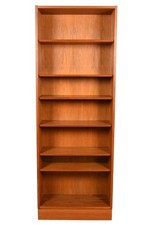 Minimalist Mid Century Modern Danish Teak Bookcase-Display Adjustable Shelves