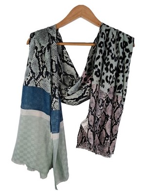 Gerry Weber Damen Schal Leoparden Schlangen Print Mehrfarbig 178x80cm
