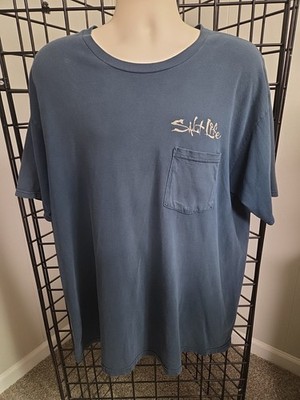 Salt Life Mens Living Salty XL Shirt Logo Short Sleeve Tee Cotton Casual Pocket 