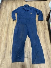Vtg USA WRANGLER Big Ben Navy Blue Mechanics Unlined Coveralls Large 46 Regular
